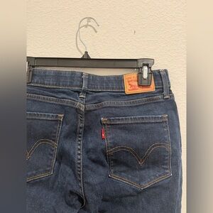 Levi’s 525 perfect waist straight dark blue denim high rise straight leg